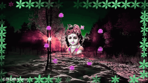 Little Girl With Flowers In Hair GIF