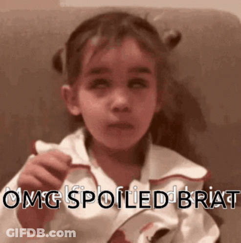 Little Girl With OMG Spoiled Brat Shirt GIF