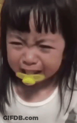 Little Girl With Pacifier Crying GIF