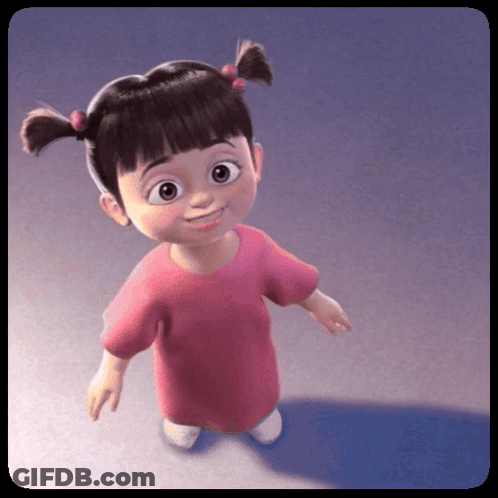 Little Girl With Pigtails And Pink Shirt Smiling GIF