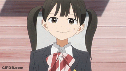 Little Girl With Pigtails In School Uniform GIF