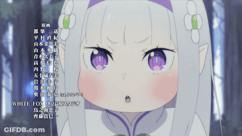 Little Girl With Purple Eyes White Fox GIF