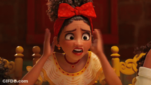 Little Girl With Red Bow Covering Ears GIF