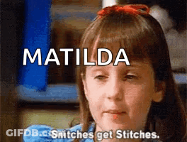 Little Girl With Red Bow Making Funny Face GIF