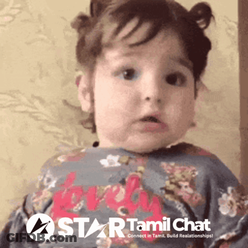 Little Girl With Star Tamil Chat Logo GIF