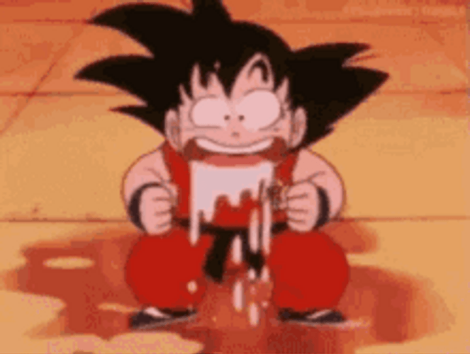 Little Goku Drooling GIF
