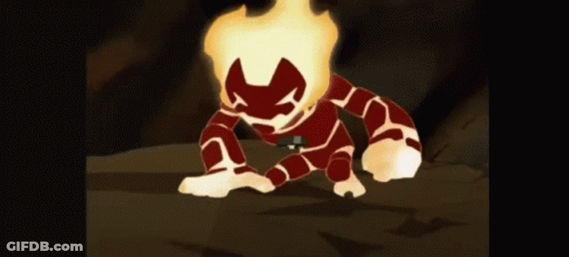 Little Heatblast Sets Chama On Cave GIF