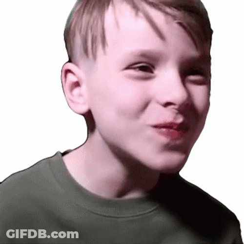Little Kid Holding In Laugh GIF