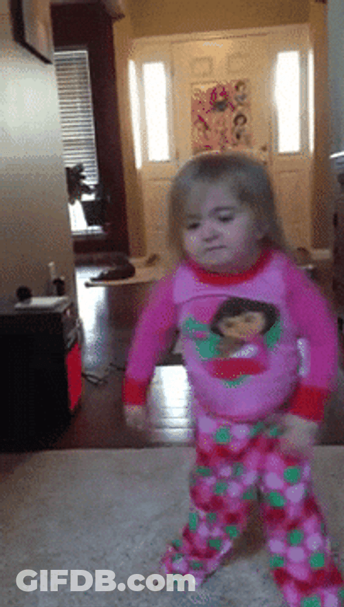 Little Kid Practicing As Modelo GIF