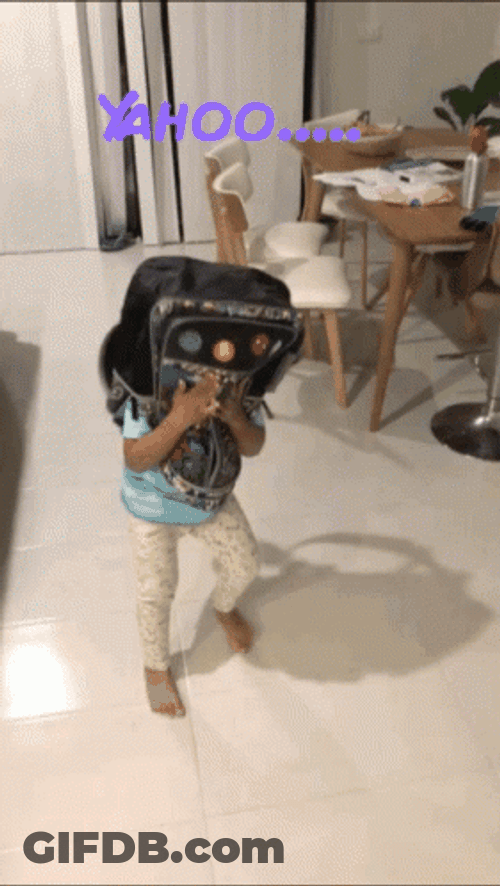 Little Kid Saying Yahoo GIF
