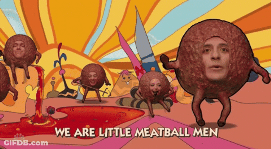 Little Meatball Men Dancing GIF