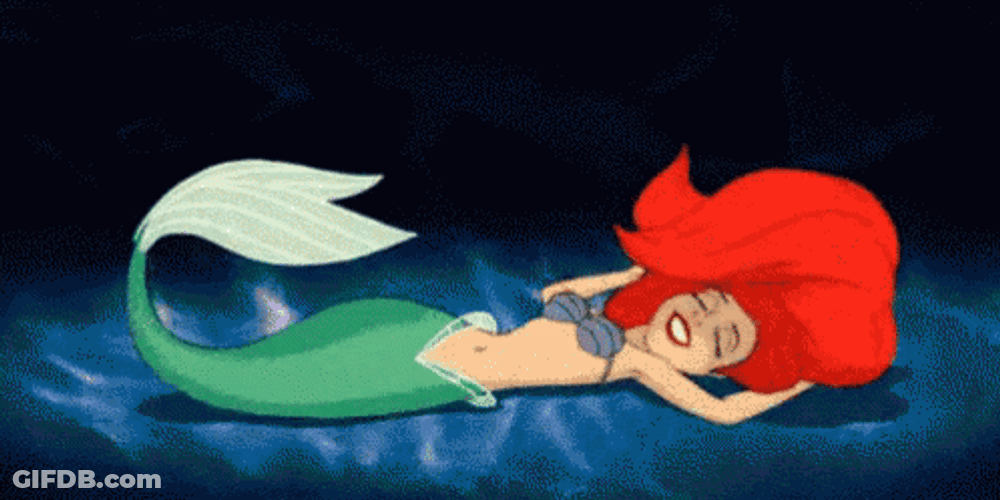 Little Mermaid Ariel Lying On Floor GIF