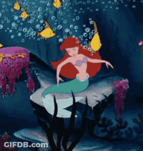Little Mermaid Ariel Making Bubbles GIF
