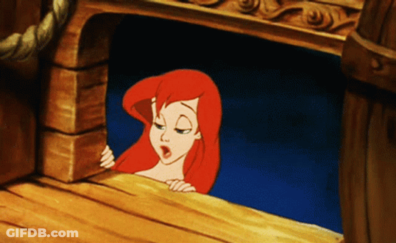 Little Mermaid Ariel Peeping On Ship GIF