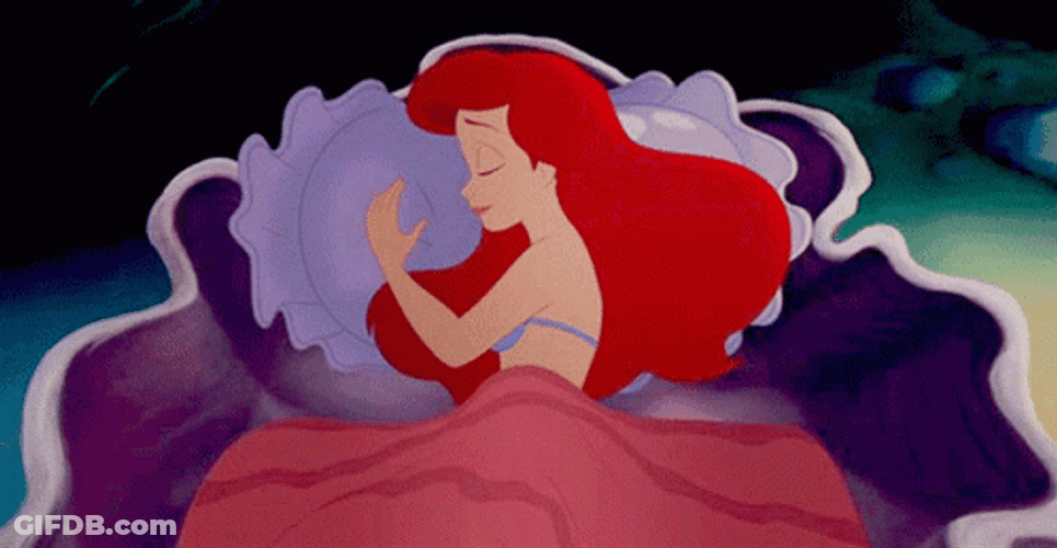 Little Mermaid Ariel Sleeping On Clam GIF