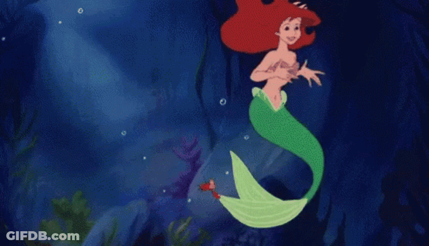 Little Mermaid Ariel Swimming Stunt GIF