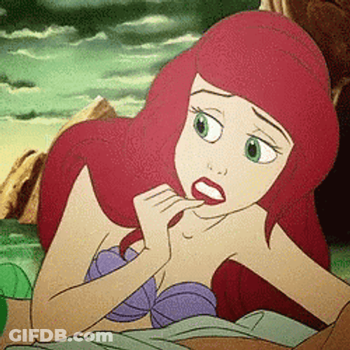 Little Mermaid Ariel Touching Her Teeth GIF