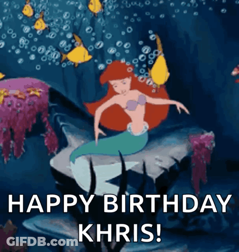 Little Mermaid Happy Birthday Khris GIF