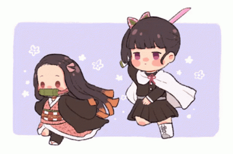 Little Nezuko Running From Tsuyuri GIF