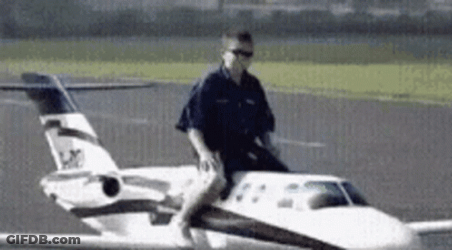 Little Plane Being Ridden So Funny GIF