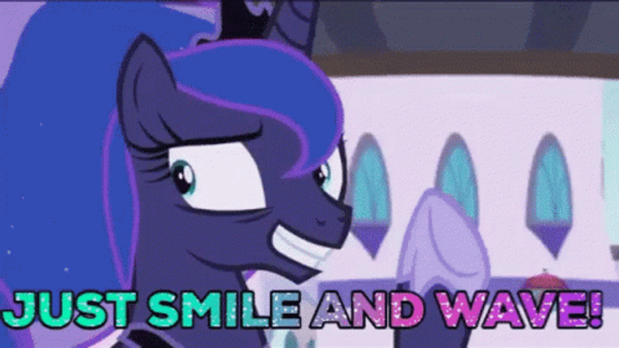Little Pony Princess Luna Nervous Smile And Wave GIF