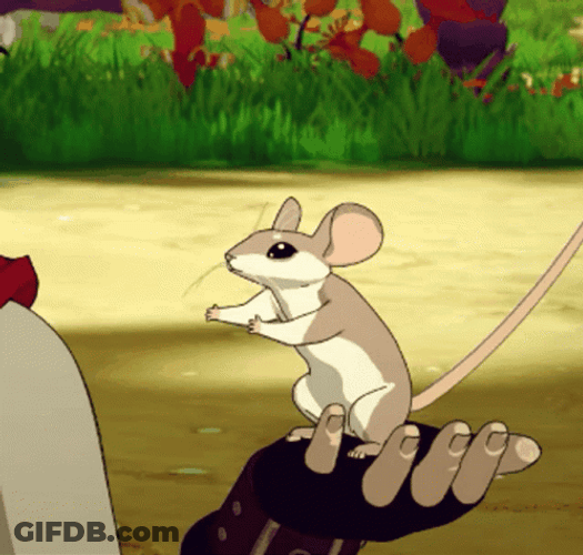 Little Ruby Mouse Catching Cheese Carrot GIF