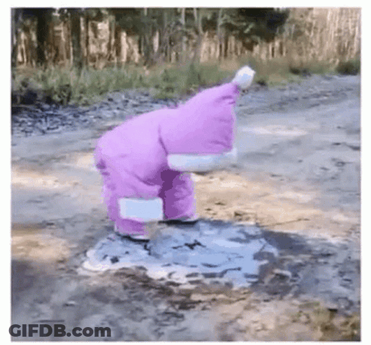 Little Snow Kids Falling GIF