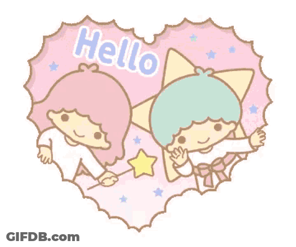 Little Twin Star Hello GIF