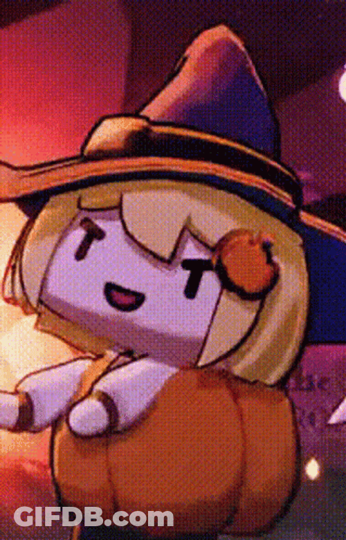 Little Witch With Pumpkin Dress Dance GIF