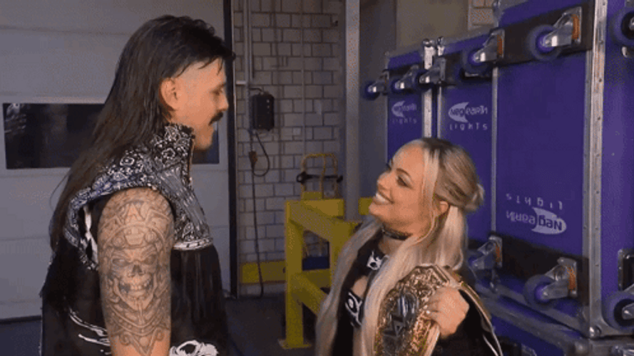 Liv Morgan And Dominik Mysterio Hug GIF