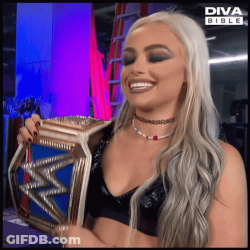 Liv Morgan Hugging Championship Belt GIF