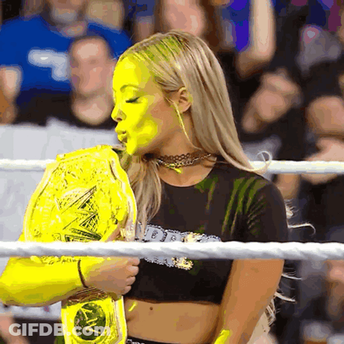 Liv Morgan Kissing Championship Belt GIF