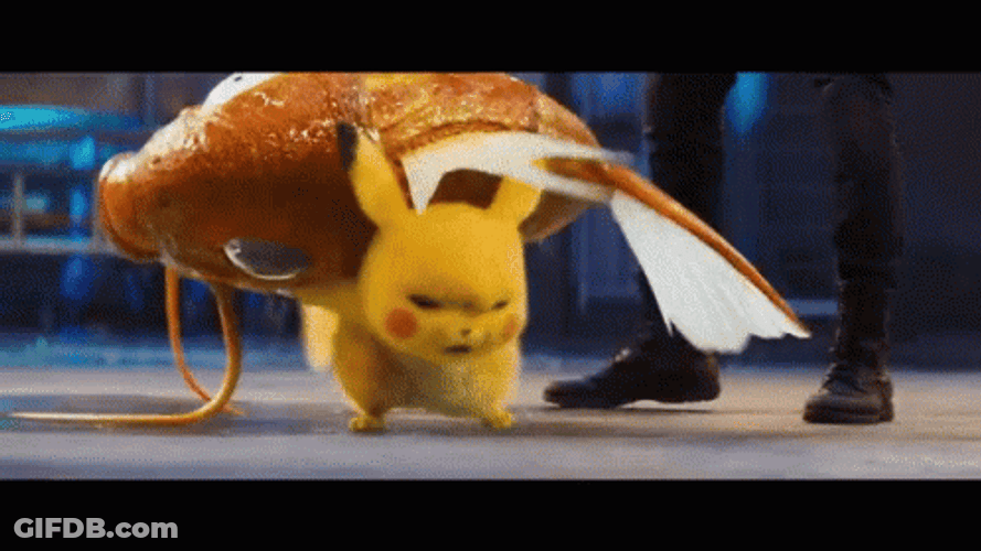 Live Action Pokemon Pikachu Tossing Magikarp GIF