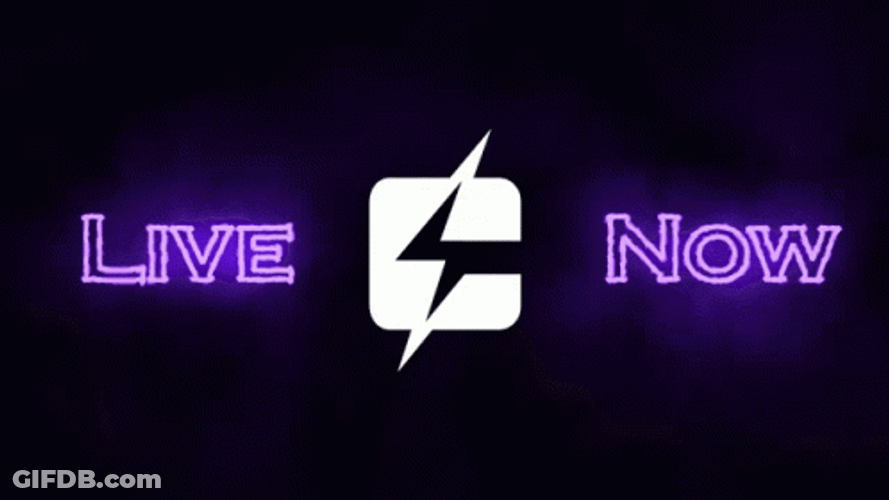 Live Now Neon Purple GIF