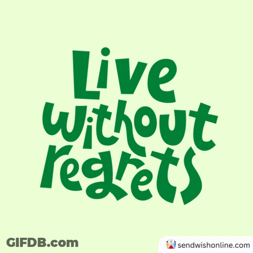 Live Without Regrets Poster Pink Background GIF