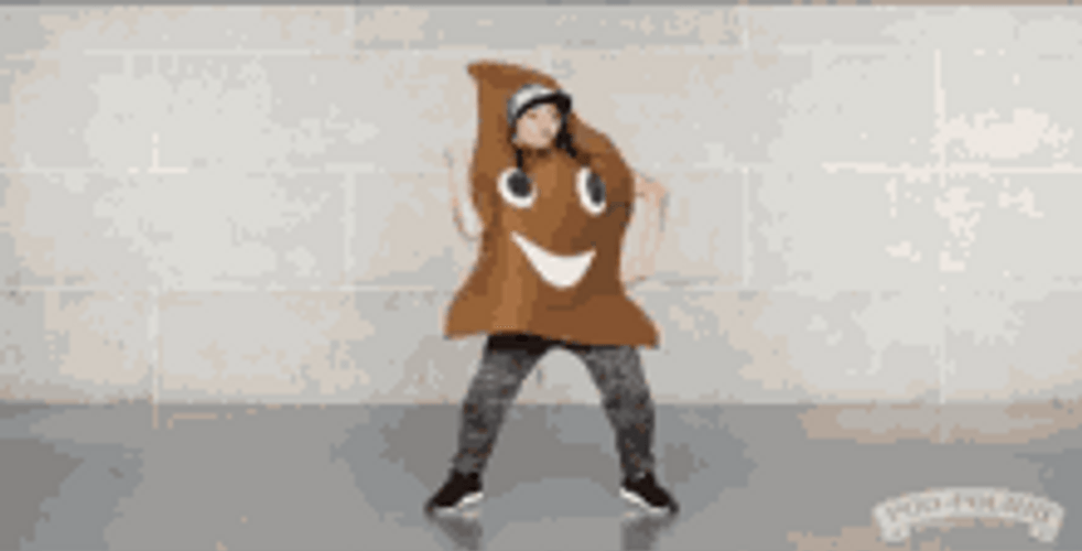 Lively Dancing Poop Emoji Mascot GIF