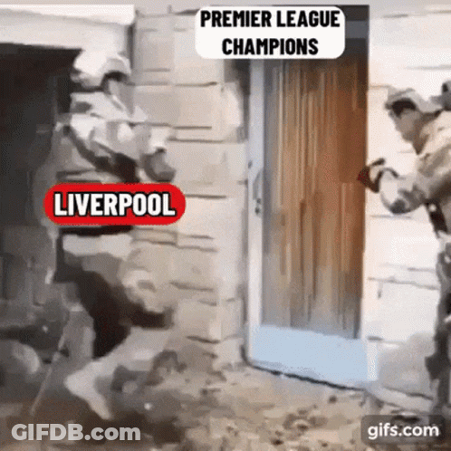 Liverpool Chased By Soldiers GIF