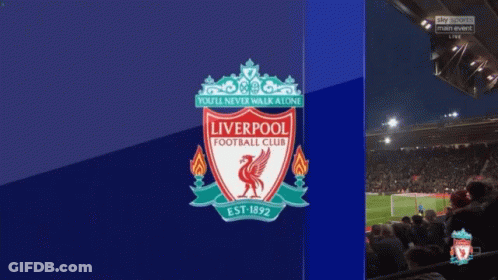 Liverpool FC Logo On Blue Background GIF