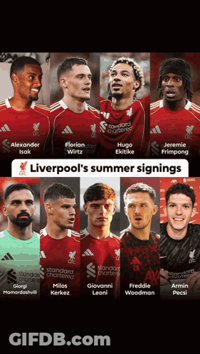 Liverpool Summer Signings Include Alexander Isak Florian Wirtz Hugo Ekitike Jerome Frimpong And Freddie GIF