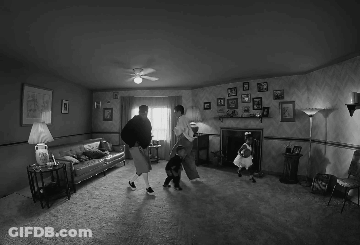 Living Room With Fireplace GIF