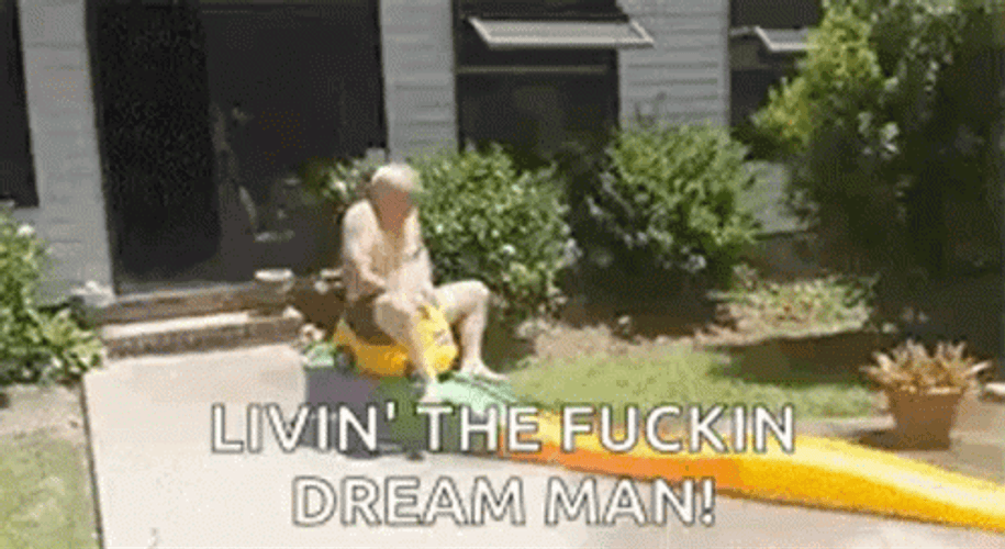 Living The Dream Sliding To The Pool GIF