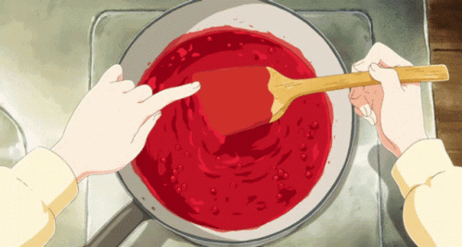 Liz And The Blue Bird Cooking Tomato Sauce GIF
