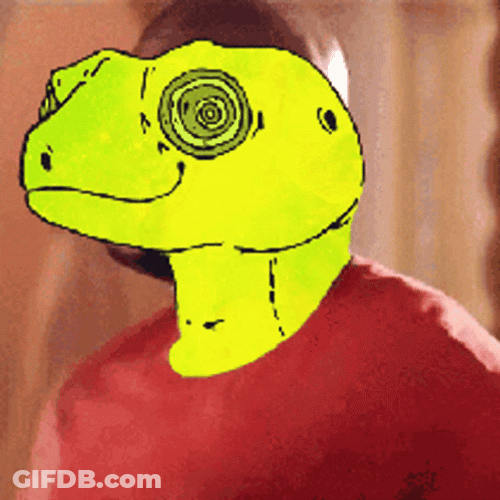 Lizard Face Neon Galaxy Dancing GIF