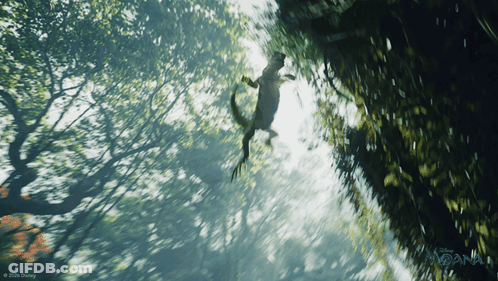 Lizard Hanging From Tree Saying Moana GIF