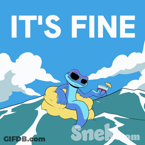 Lizard Holding Wine Saying It's Fine GIF