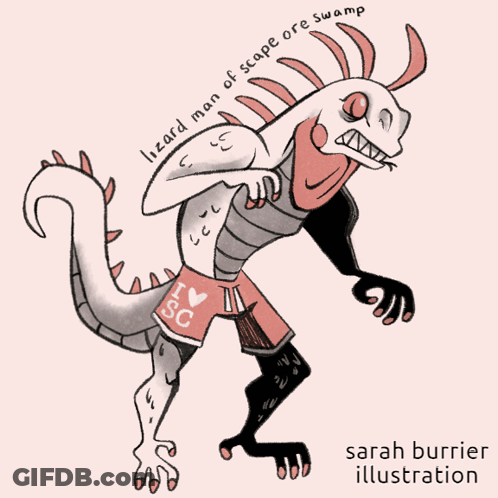 Lizard In Shorts Saying I Love SC GIF