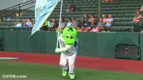 Lizard Mascot Holding Auckland Flag GIF