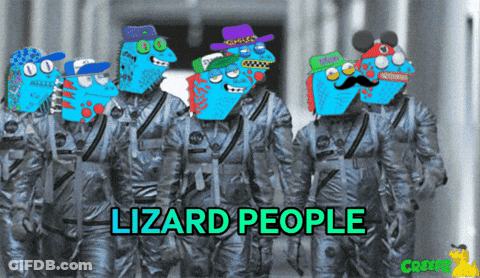 Lizard People Wearing NASA Suits GIF