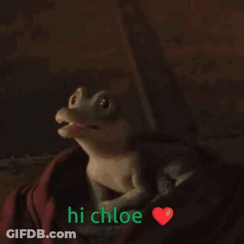 Lizard Says Hi Chloe With Heart GIF