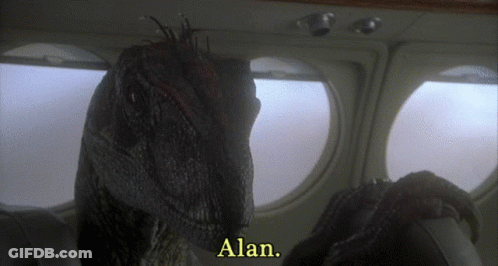 Lizard Sitting In Plane Saying Alan GIF